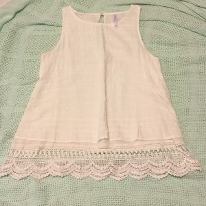 Xhilaration Off White Dressy Tank Top